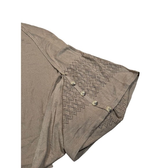 Soft Surroundings Linen Blend Beige Open Front Cardigan Sweaters Size Large - Picture 5 of 8